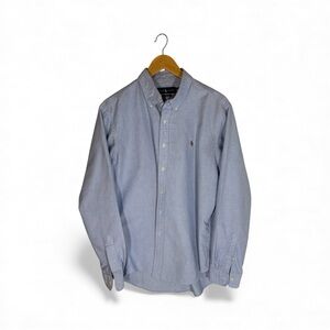 Ralph Lauren Custom Fit Light Blue Men's XL Oxford Dress Shirt with Polo Horse
